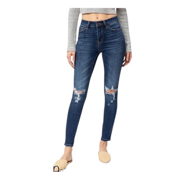 American Eagle Ripped Hi Rise Jegging Jeans Size 0 W25 - Picture 1 of 5